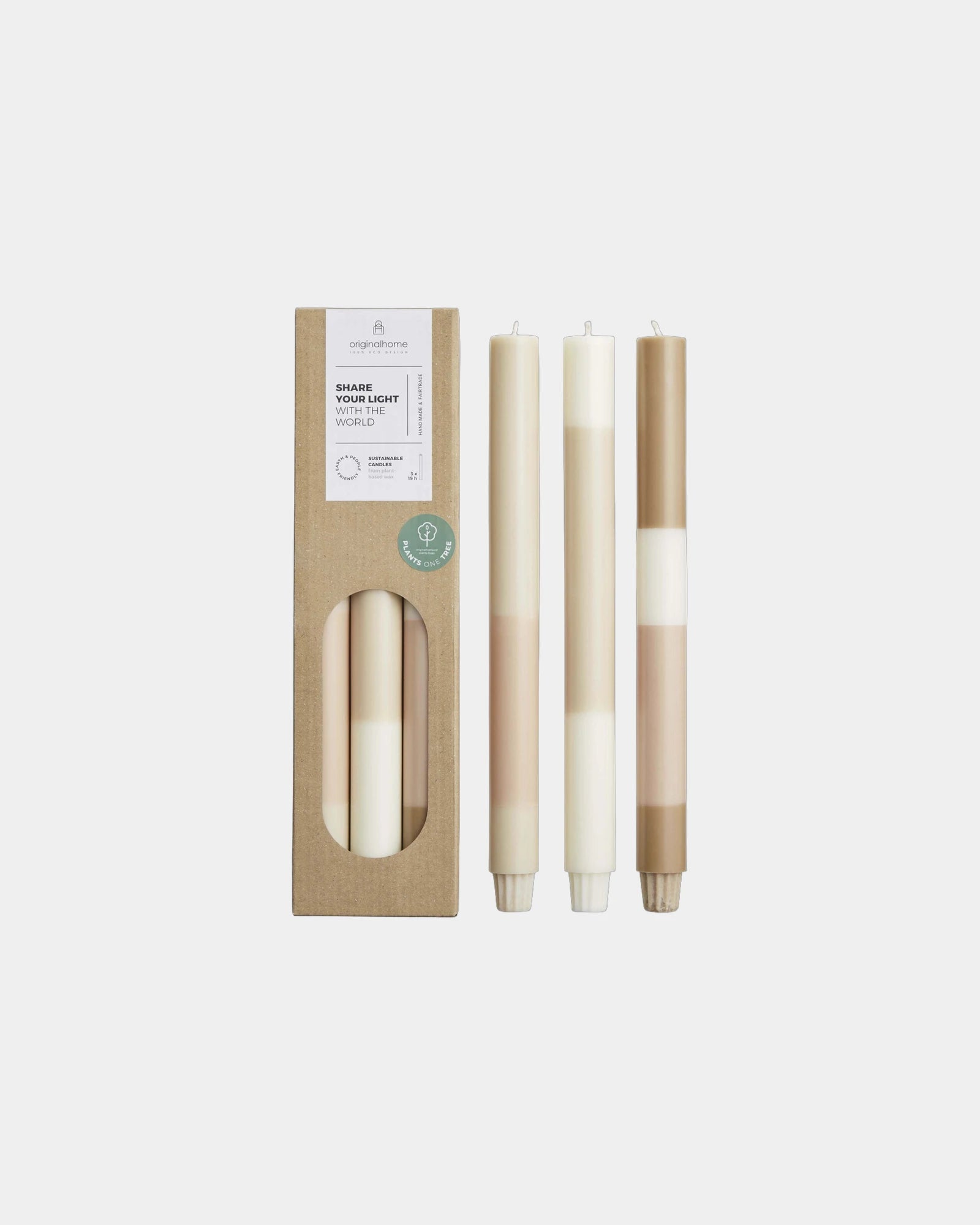 Candele effetto gesso cera vegetale set 4 da personalizzare - Bianco Panna